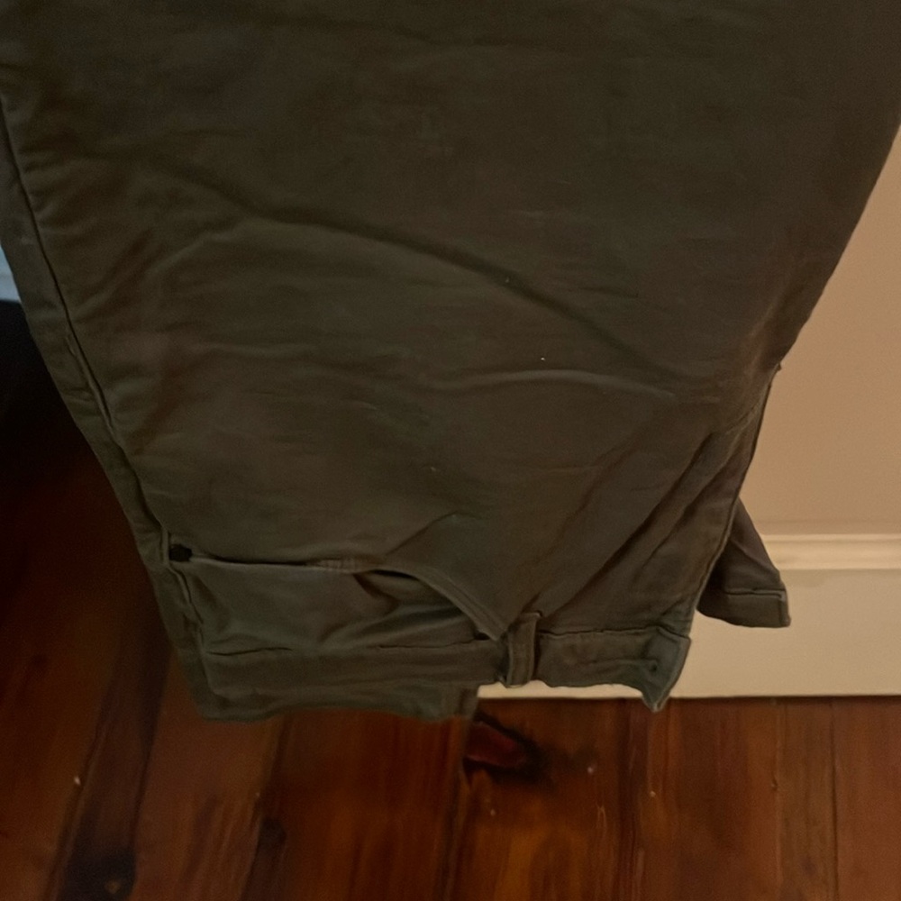 Perry Ellis Slim Fit Stretch Anywhere 5-Pocket Pants 34 X 30 Olive Green